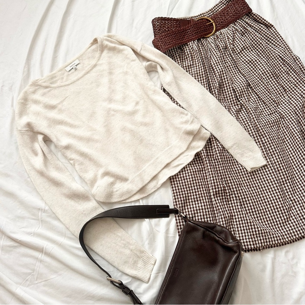 Talula Cream Angora Cashmere Blend Knit Top